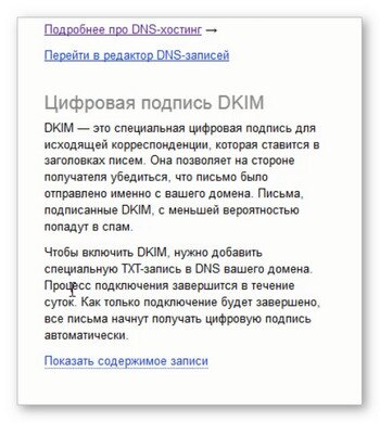 Показать DKIM содержимое записи